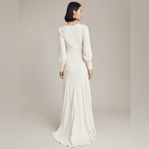 Ghost London Anika Cowl Neck Maxi Wedding Dress, Cloud Dancer, VTG Inspired NWT - Picture 2 of 3
